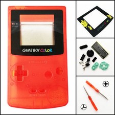 GBC Nintendo Game Boy Color Housing Shell Screen Clear Red Pikachu USA 