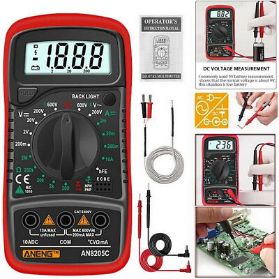 Digital Multimeter Messgerät AC DC LCD Strommesser Strom Voltmeter Amperemeter ~