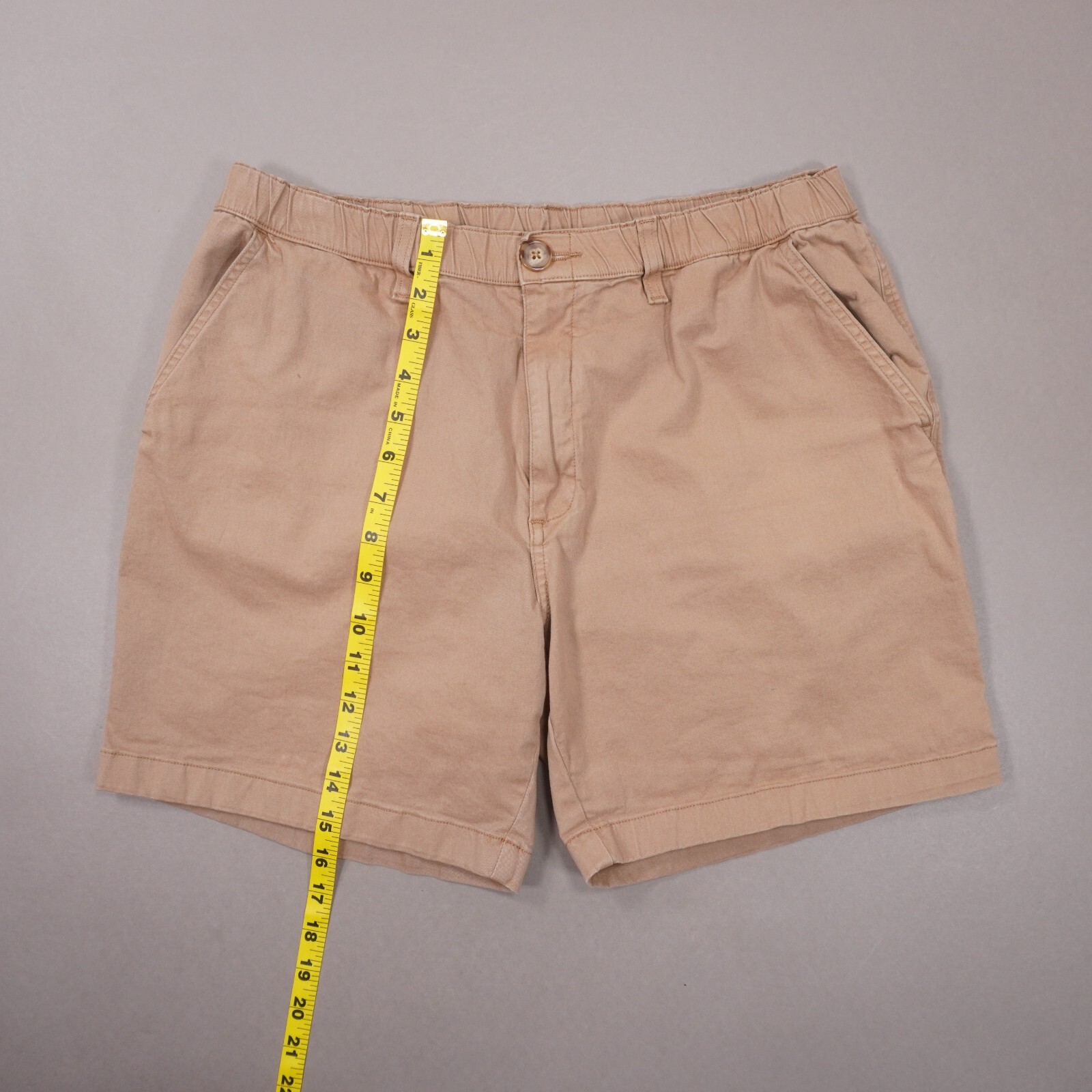 Chubbies Originals The Staples 7" Short Mens XL Dark Khaki Brown Cotton Stretch