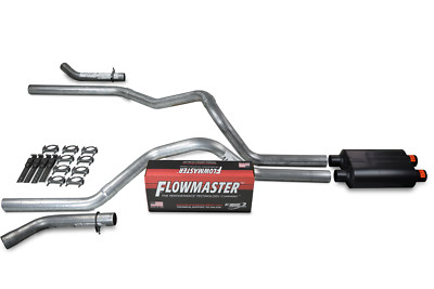 96-99 GM 1500 Dual Inlet Exhaust Kit Flowmaster Super 44 Corner Exit
