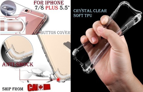 Anti Shock Knock TPU Clear Case Cover SOFT FOR iphone 8PLUS 7 PLUS 5.5" silicone