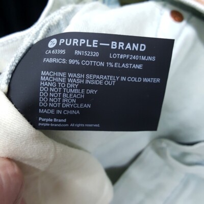 PURPLE BRAND Mens Jeans Size 38 Light Wash Skinny P001 Slim Fit