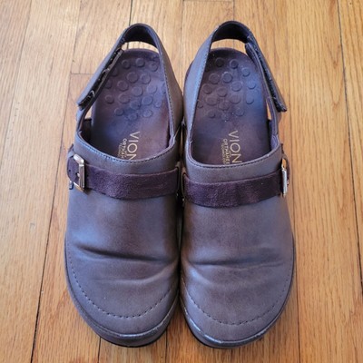 Vionic 9 Brown Leather Slingbacks Comfort Orthaheel CAIRNS