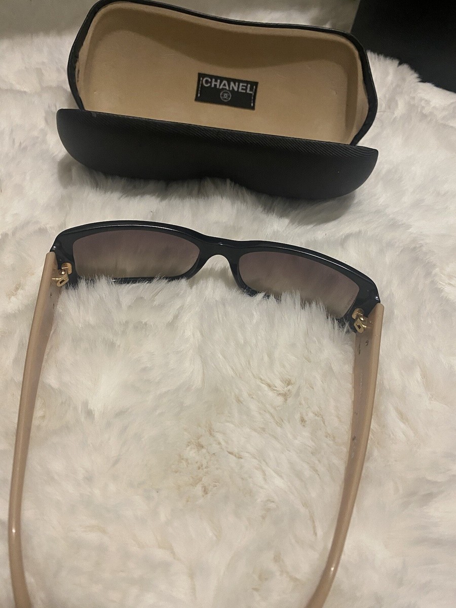 Vintage Chanel CC Logo Sunglasses - Tan & Black | eBay