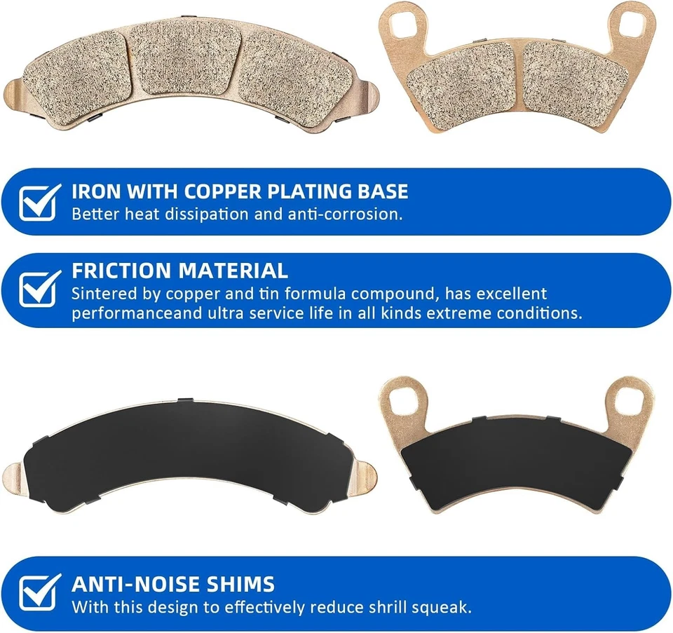 Front & Rear Brake Pads Sintered for Polaris RZR-Turbo-R RZR-PRO-R 2022-2023 - Image 2 of 4
