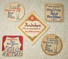 Collection of Pabst Vintage Beer Coaster's ... 5 Lot