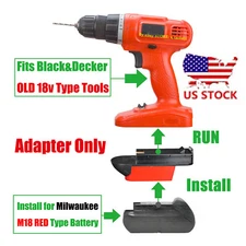 1 for Milwaukee M18 Battery To fits Black & Decker Old 18v Adapter- Adapter Only
