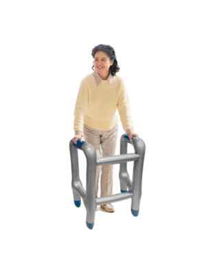 Inflatable Blow-Up Zimmer Frame & Walking Stick Set - Novelty Gag Gift, Dress-Up Prop, Silver Grey - View #7