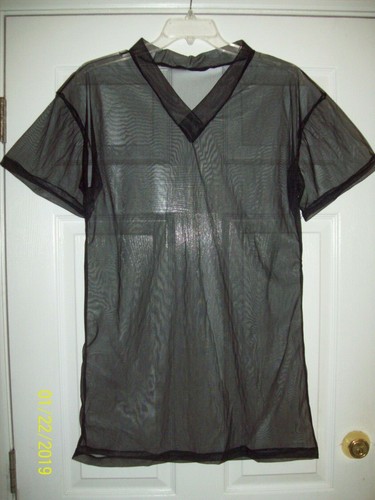 CLEARANCE SLEEP SHIRT Black SHEER NYLON 