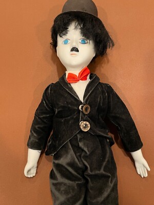 Vintage Charlie Chaplin Doll with Porcelain Head, Hands, and Feet
