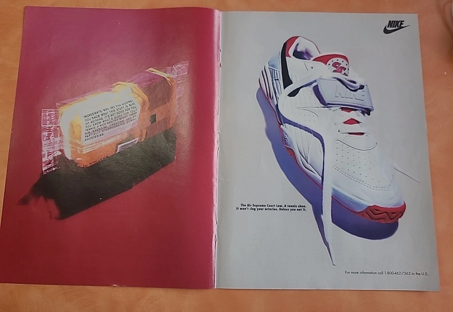 NIKE 1993 The Air Supreme Court Low Vintage PRINT AD 16x11 
