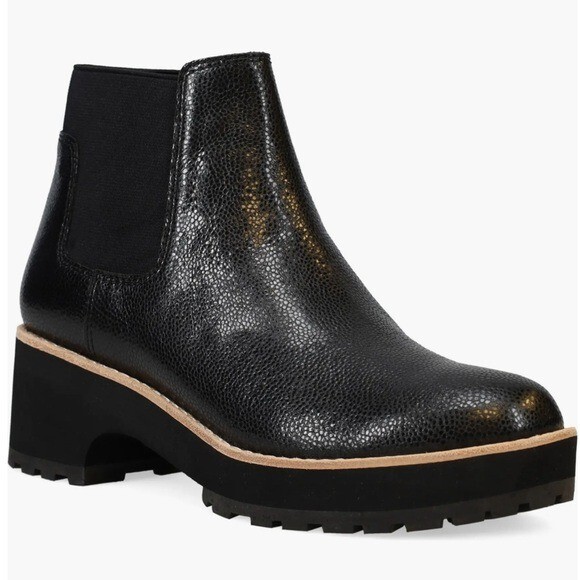 Eileen Fisher Jessa Lugged Chelsea Boot in Black Size MSRP $285