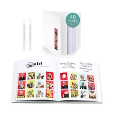 pbf Scrapbook Photo Album, Guest Book with Photo Insert, White Scrapbook with...