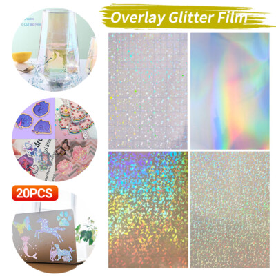 Selbstklebende glitzernde gebrochene Glas holografische Vinyl-Überzug Kaltlaminatplatte