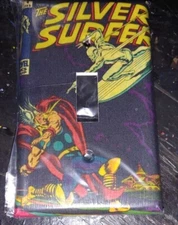 Custom Handmade - Silver Surfer #4 - Single Toggle Light Switch Cover