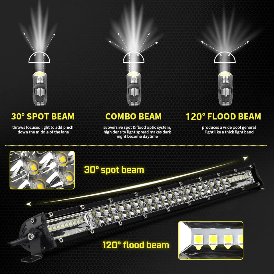 Combo de barra de luz LED de doble fila de 7"14”20"26"32" pulgadas 4x4 camión SUV ATV 24 Foto 4 de 4