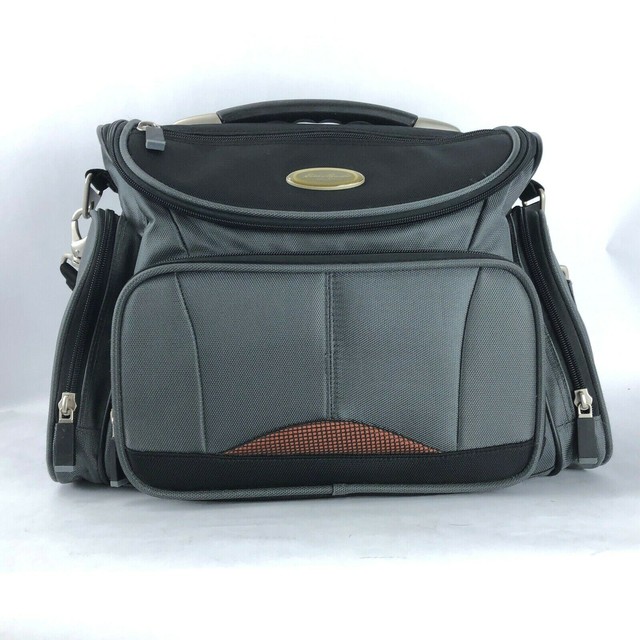 Eddie Bauer Gray / Black Soft Luggage Weekender Carry On Shoulder