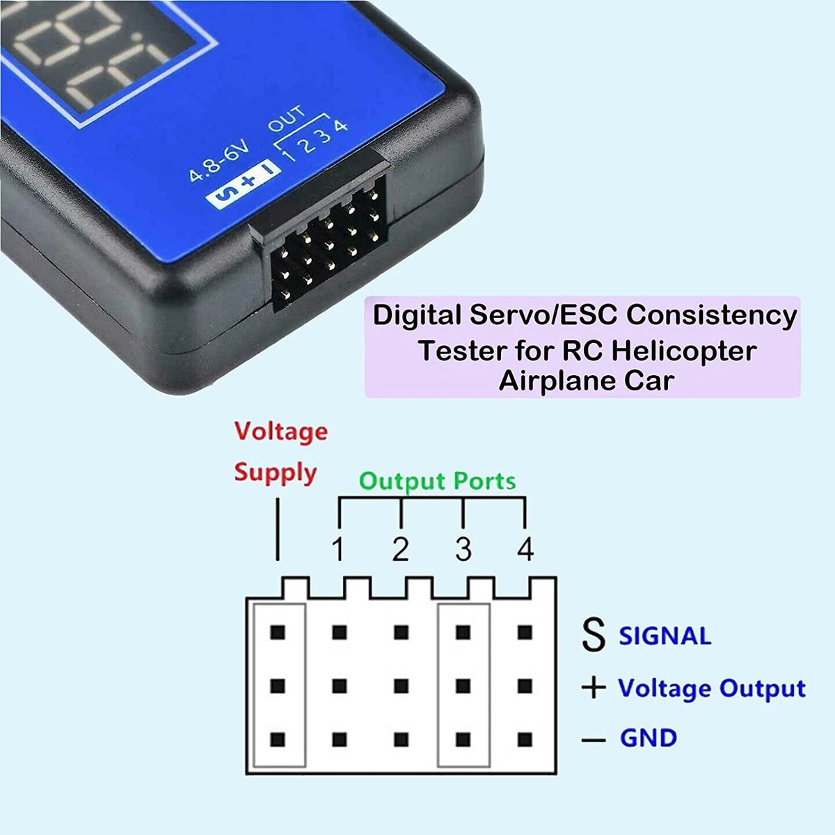 HJ Digital RC Servo Tester ESC Consistency Tester Controler