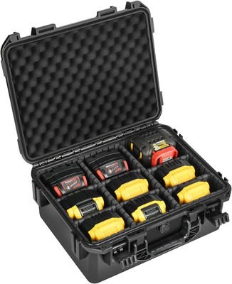 Storage Case for Dewalt/Milwaukee Battery - Waterproof Hard Tool Battery Bag