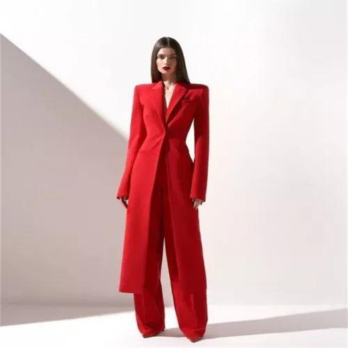 Women Long Jackets Suits Ladies Modern Fashion Prom Evening Party 2Pcs Outfits - Picture 17 of 19