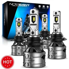 NOVSIGHT 9005 + 9006 LED Headlight Bulbs Lamp Kit 6500k High Low Beam Bright 4pc