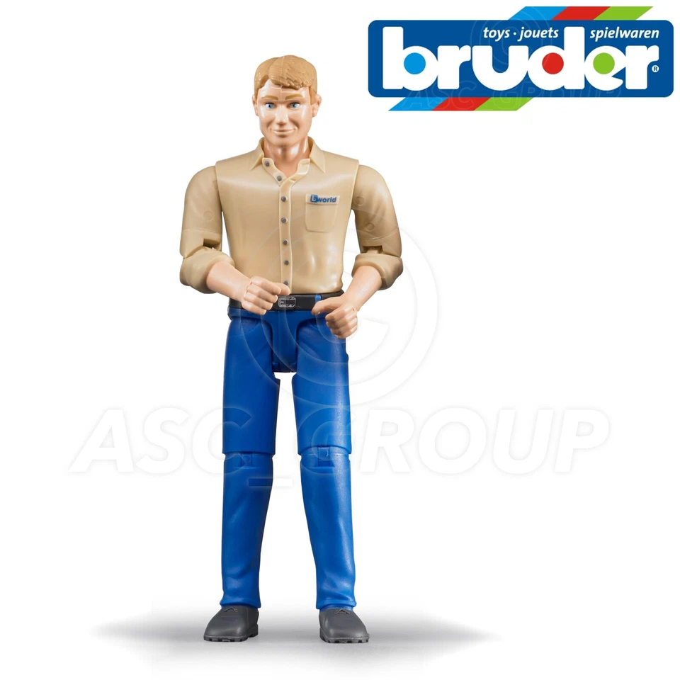 Bruder Toys 60006 Man Driver Figure for 1:16 Scale Toy Models with Movable limbs
