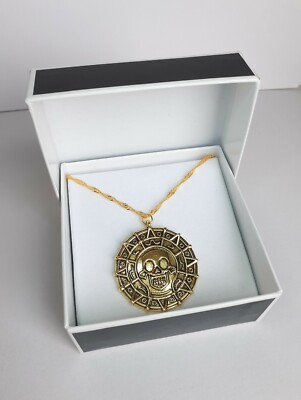 Collana Medaglione Pirati Dei Caraibi - Moneta Azteca In Oro Di Jack Sparrow