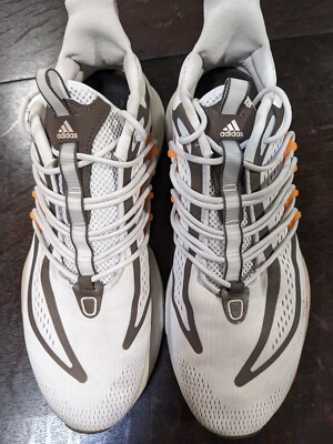 Adidas AlphaBoost V1 Cloud White Pure Grey Orange *PRICE