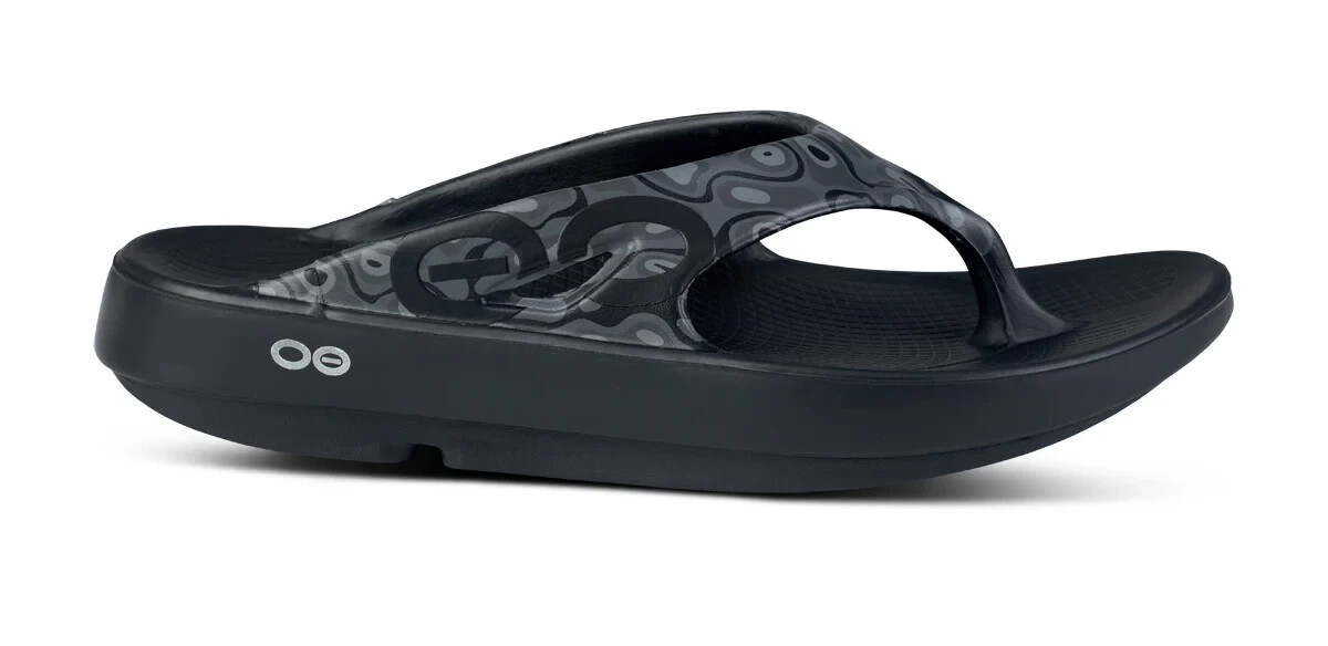 OOFOS OOahh Sport Recovery Slide Sandals Black Water Camo Grey SIZE MENS 10 W12 Oofos Ooah Sport Recovery Sandals Slides Comfort Gray Black  main image 3