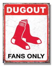 Boston Red Sox Dugout Tin Sign wall decor 12.5" x 16" Made in USA