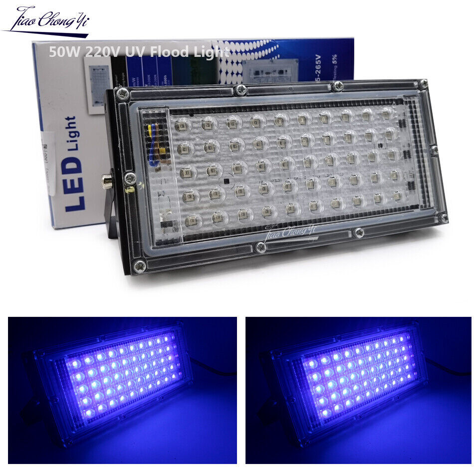 220V 50W UV Led Flood Light 110V Outdoor Floodlight Spotlight Purple