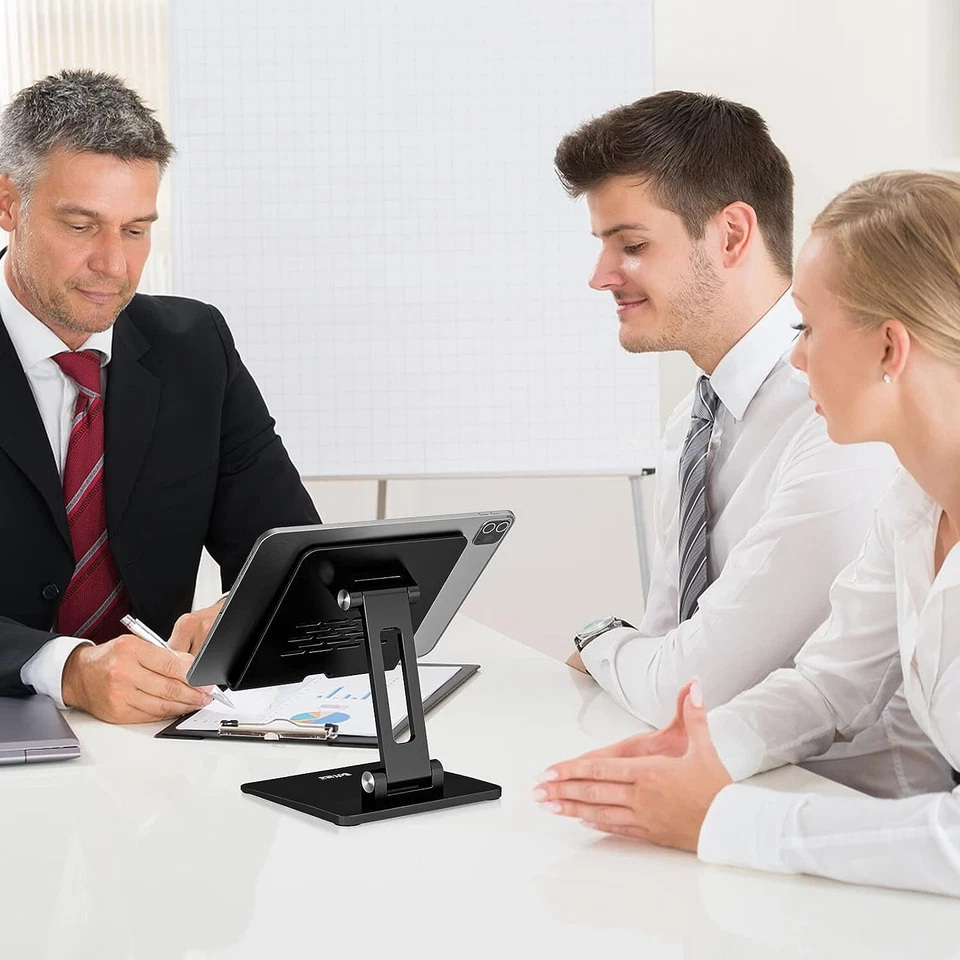 Tablet Stand Aluminum Adjustable Tablet Holder Foldable Desktop Stand iPad Mini - Image 4 of 4