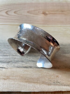 Sterling Silver hand Hammered Cuff bracelet