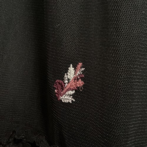 Willow & Clay Skirt Women M Black Embroidered Floral Sheer Overlay Fairy Grunge - Picture 5 of 9