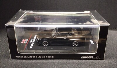 INNO64 1:64 NISSAN SKYLINE GTR R34 V-SPEC 2 JDM SCHWARZ NEU