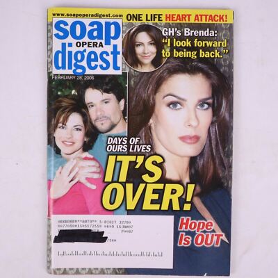 Soap Opera Digest February 28, 2006 Days Of Our Lives IT'S OVER! Hope Is Out