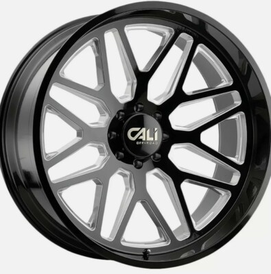 (4) 28'' CALI INVADER 9115 BLACK/MILLED WHEELS RIMS *28x12* -44 8x170 FORD F250