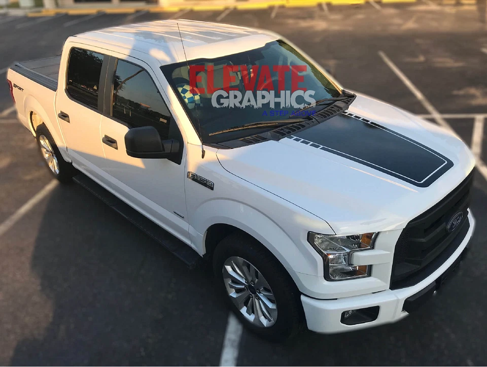 2015-2020 para Ford F-150 calcomanías capó central gráficos rayas 3M pegatinas de vinilo Foto 2 de 4