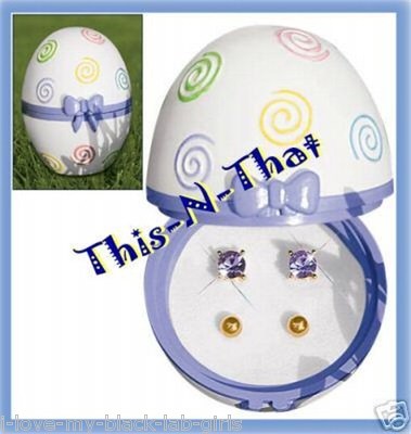 Earring Easter Egg Box with 2 pairs Earrings NEW For Spring