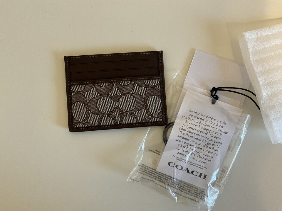 Coach Slim ID Card Case In Signature Jacquard eBay