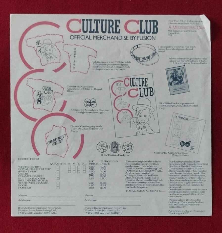Culture Club Colour by Numbers V2285 205 730 eBay