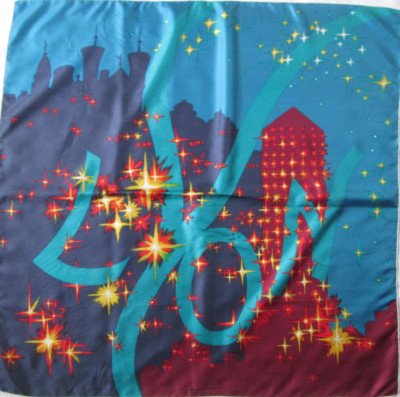 -Superbe Foulard ANDRÉ CLAUDE CANOVA Seide TBEG Vintage Schal 86 x 87 cm