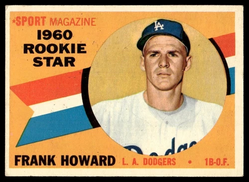 1960 Topps Baseball Card Frank Howard RC Los Angeles Dodgers #132 EX-MT