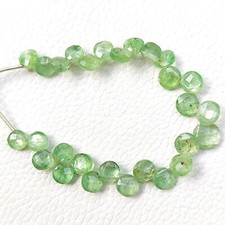 Natural Mint Green Kyanite Gemstone 6 mm Faceted Coin Shape Beads 5 Inch Strand