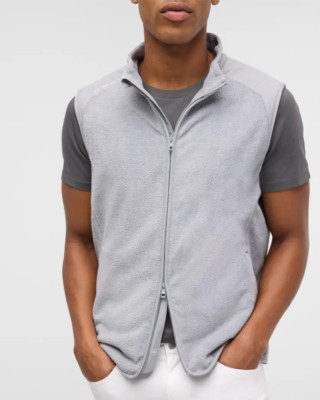 Peter Millar XXL Crown Sport Fade Vest Gale Grey Fleece Performance $225