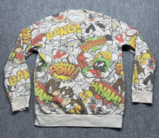 Looney Tunes Sweatshirt Mens L Multicolor All Over Print Long Sleeve Bugs Marvin
