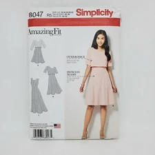 Simplicity Dress Sewing Pattern 8047 Misses/Petite/Plus Versatile Sz 14-22 Uncut
