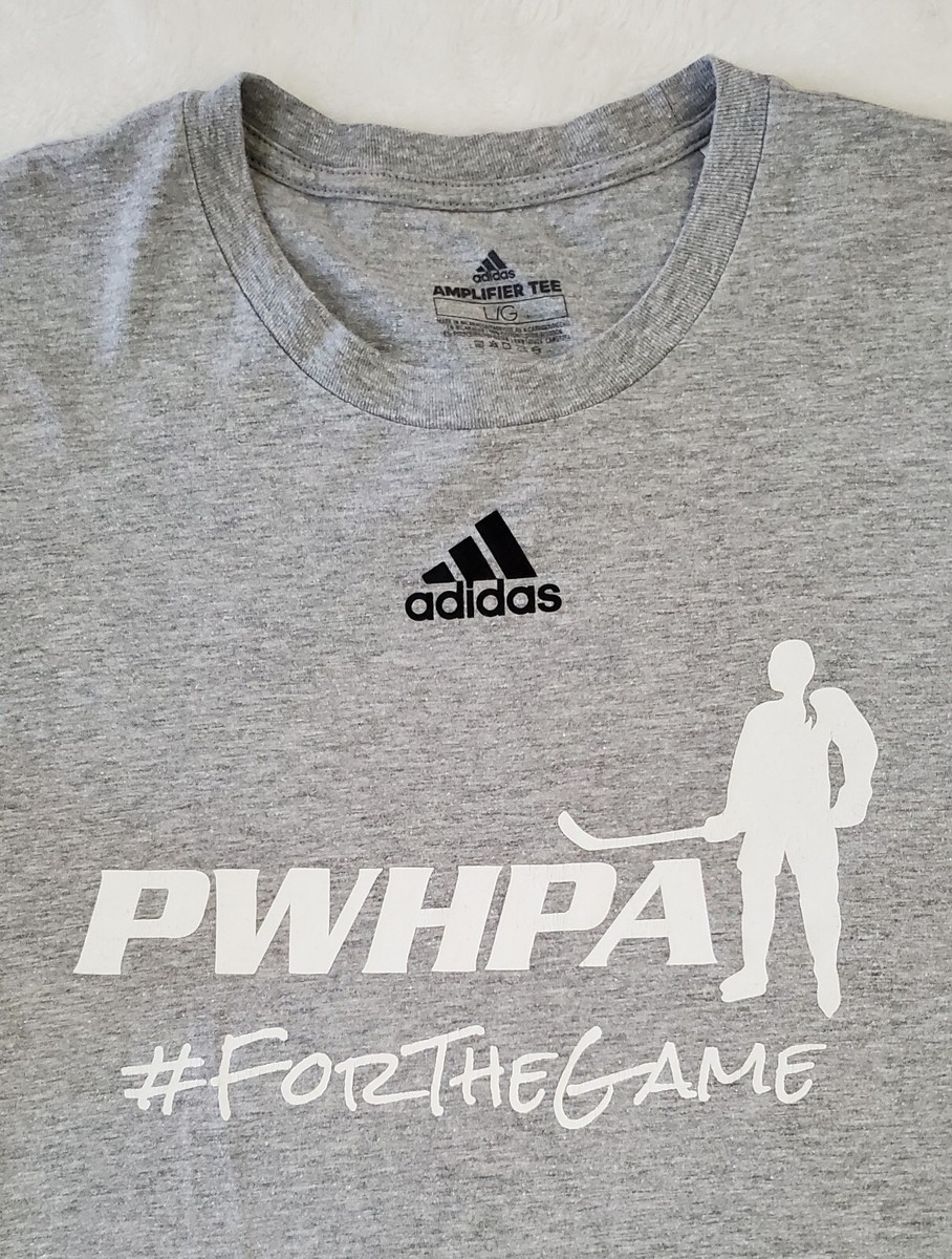 PWHPA #For The Game Adidas T-Shirt Large Gray Professional Womens