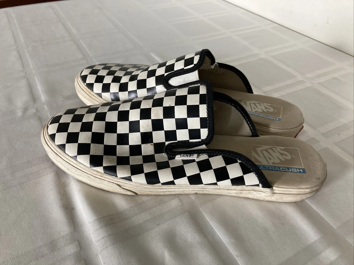 Vans UltraCush Men Sz 9.5 Women Sz 11 Slip On Slide Checkered