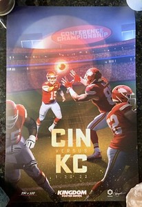 2022 Kingdom Poster Series Chiefs vs Bengals AFC Champs 334/500 SOLD OUT Mahomes